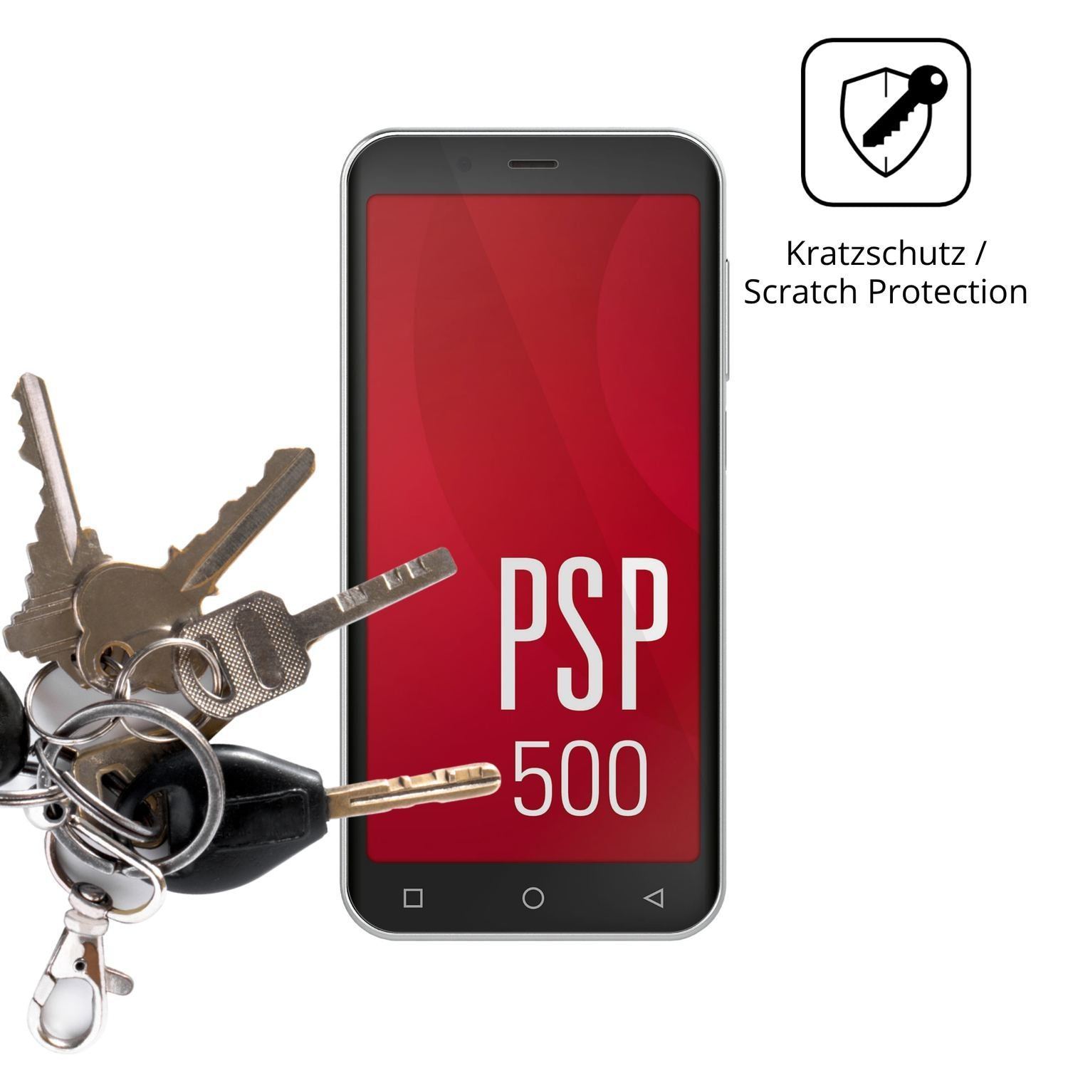 4x Schutzfolie klar für Peaq PSP 500 Display-Schut (4)