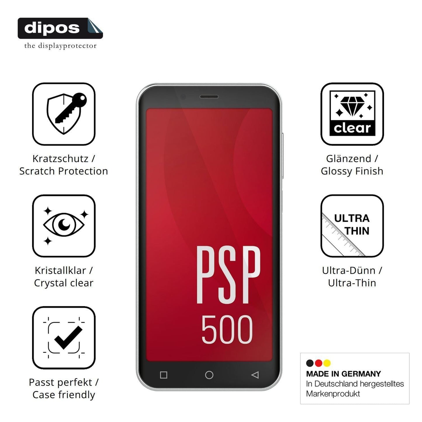 4x Schutzfolie klar für Peaq PSP 500 Display-Schut (7)