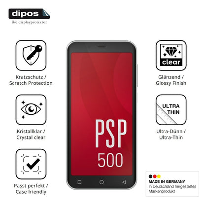 4x Schutzfolie klar für Peaq PSP 500 Display-Schut (7)