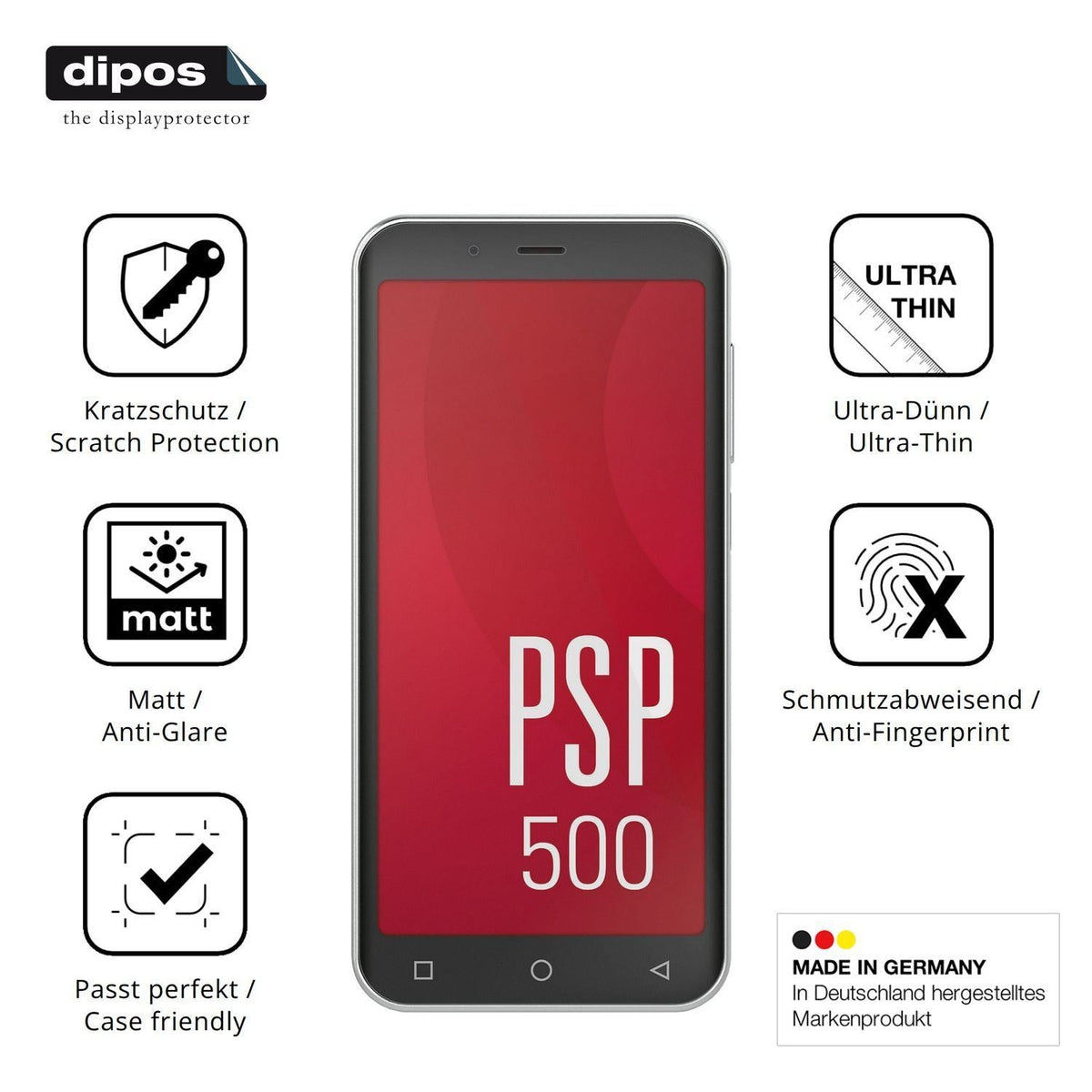 4x Schutzfolie matt für Peaq PSP 500 Display-Schut (7)