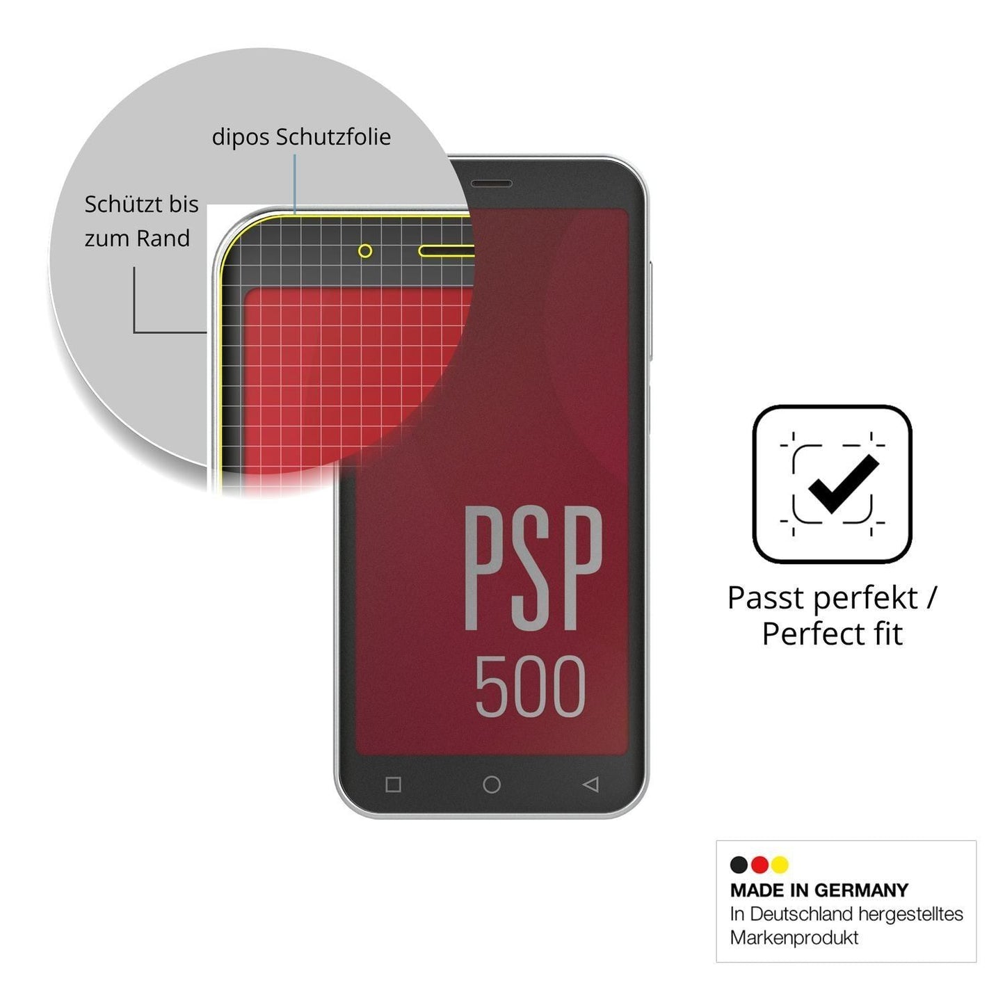 Blickschutzfolie für Peaq PSP 500 matt Schutzfolie (4)