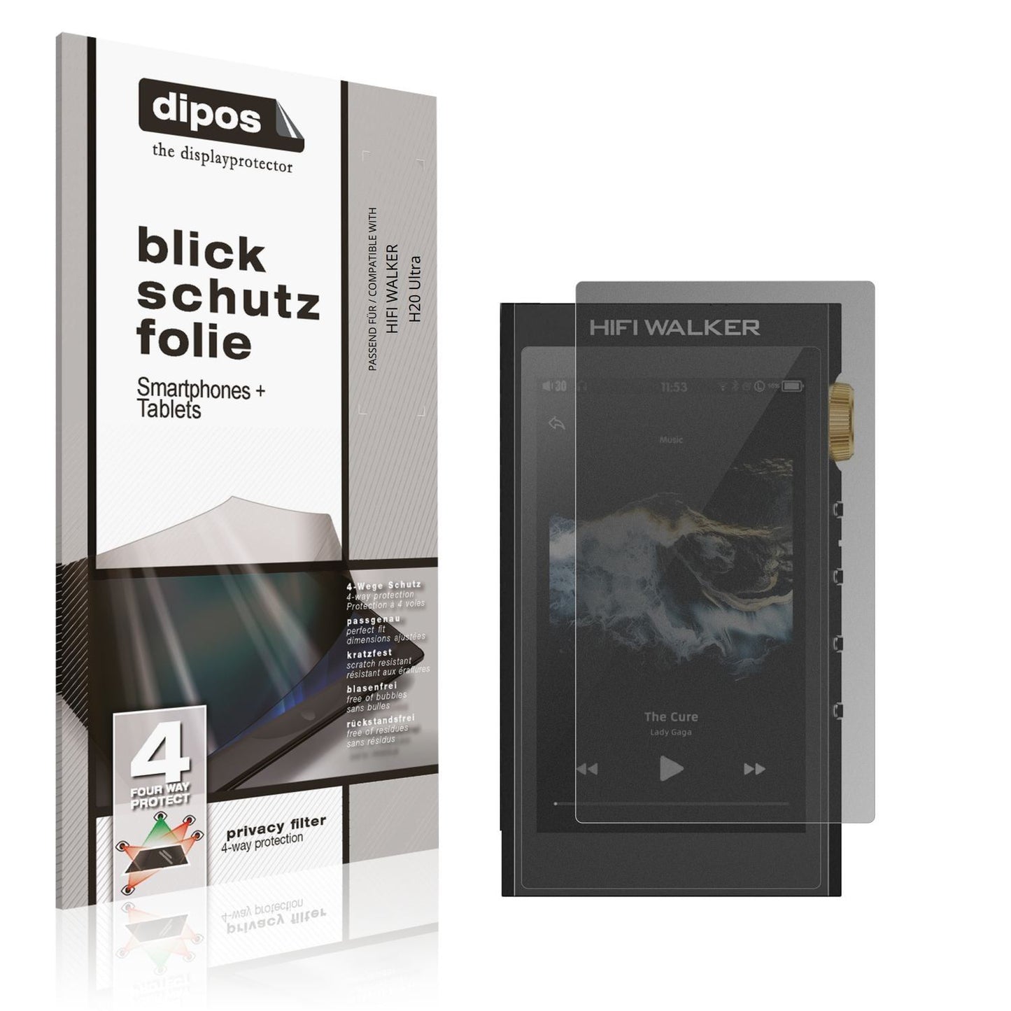 Blickschutzfolie für HIFI WALKER H20 Ultra matt Sc (1)