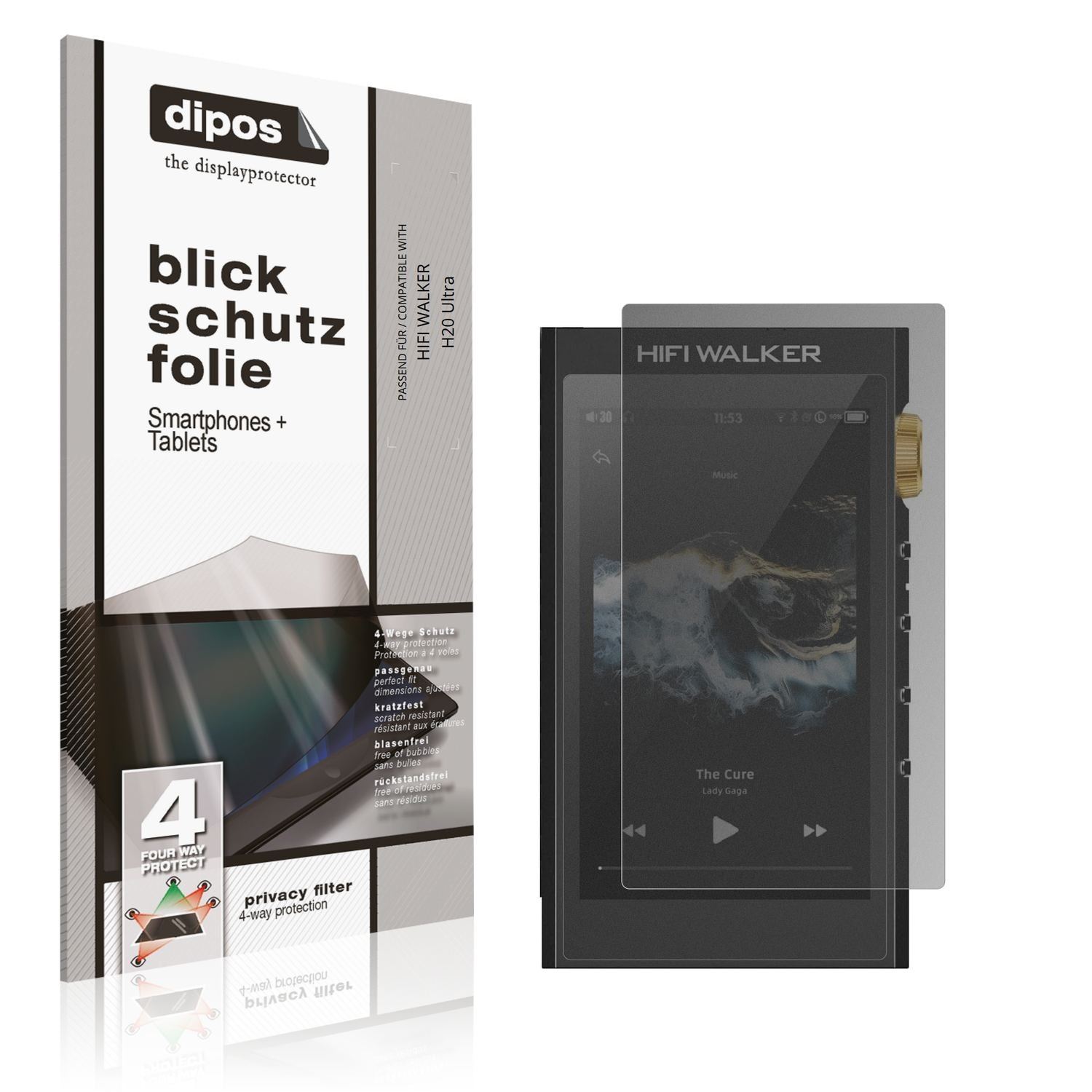 Blickschutzfolie für HIFI WALKER H20 Ultra matt Sc (1)