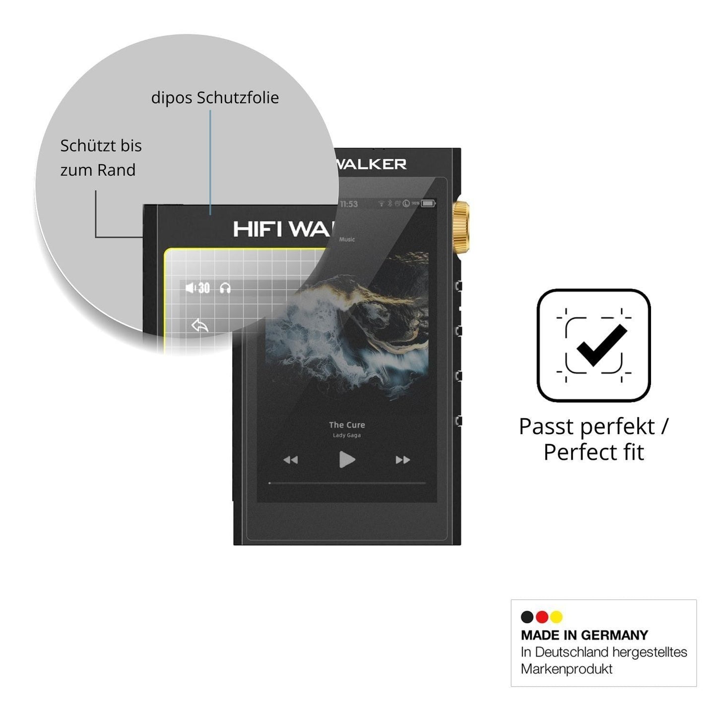 Blickschutzfolie für HIFI WALKER H20 Ultra matt Sc (4)