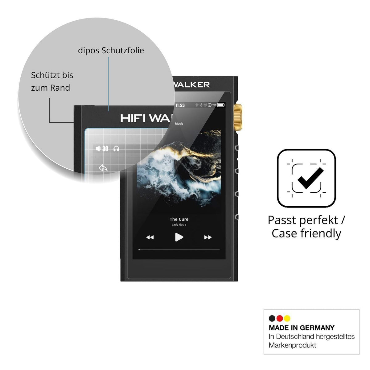 2x 9H Schutzfolie für HIFI WALKER H20 Ultra Panzer (6)