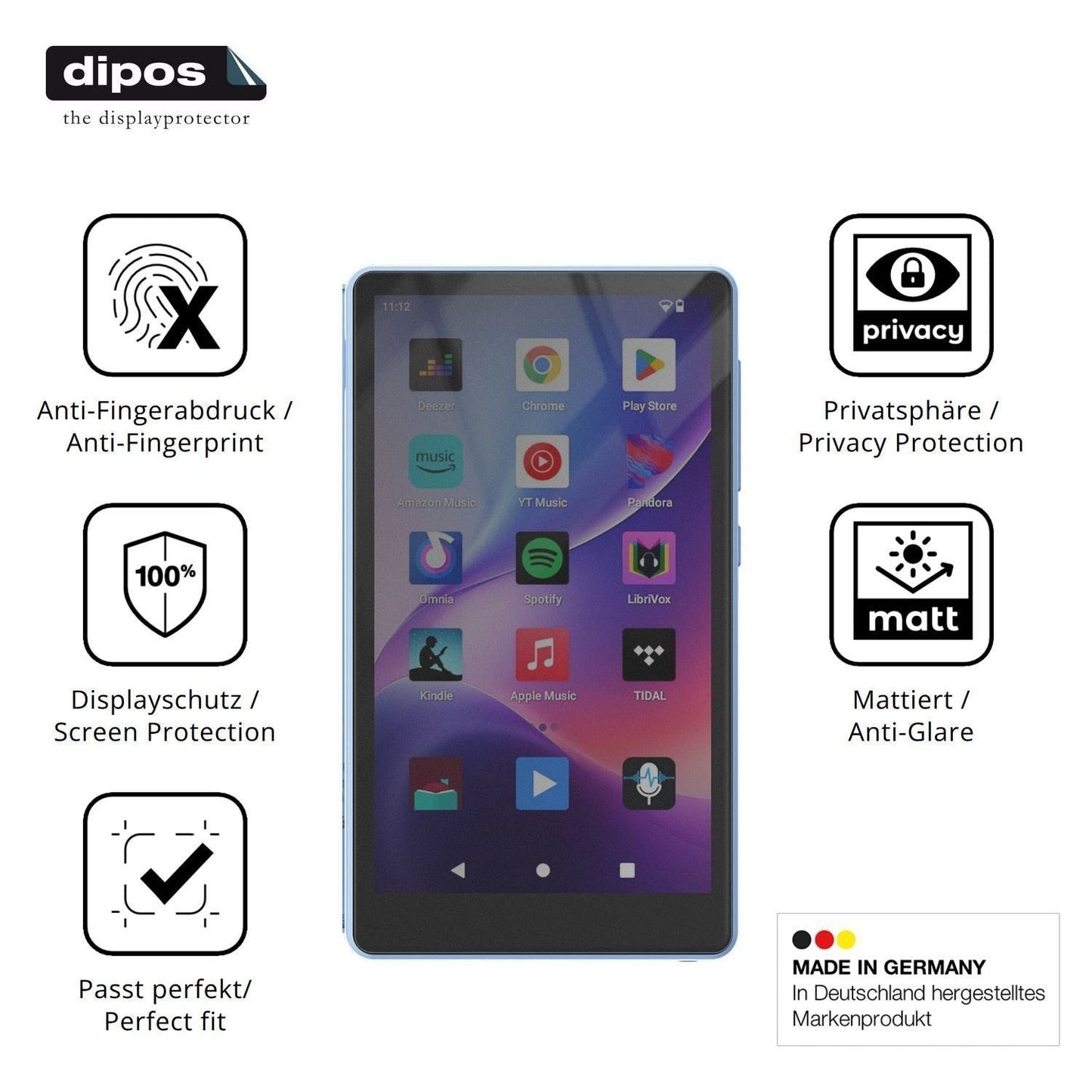 Blickschutzfolie für PINHUI H1 matt Schutzfolie Pr (5)
