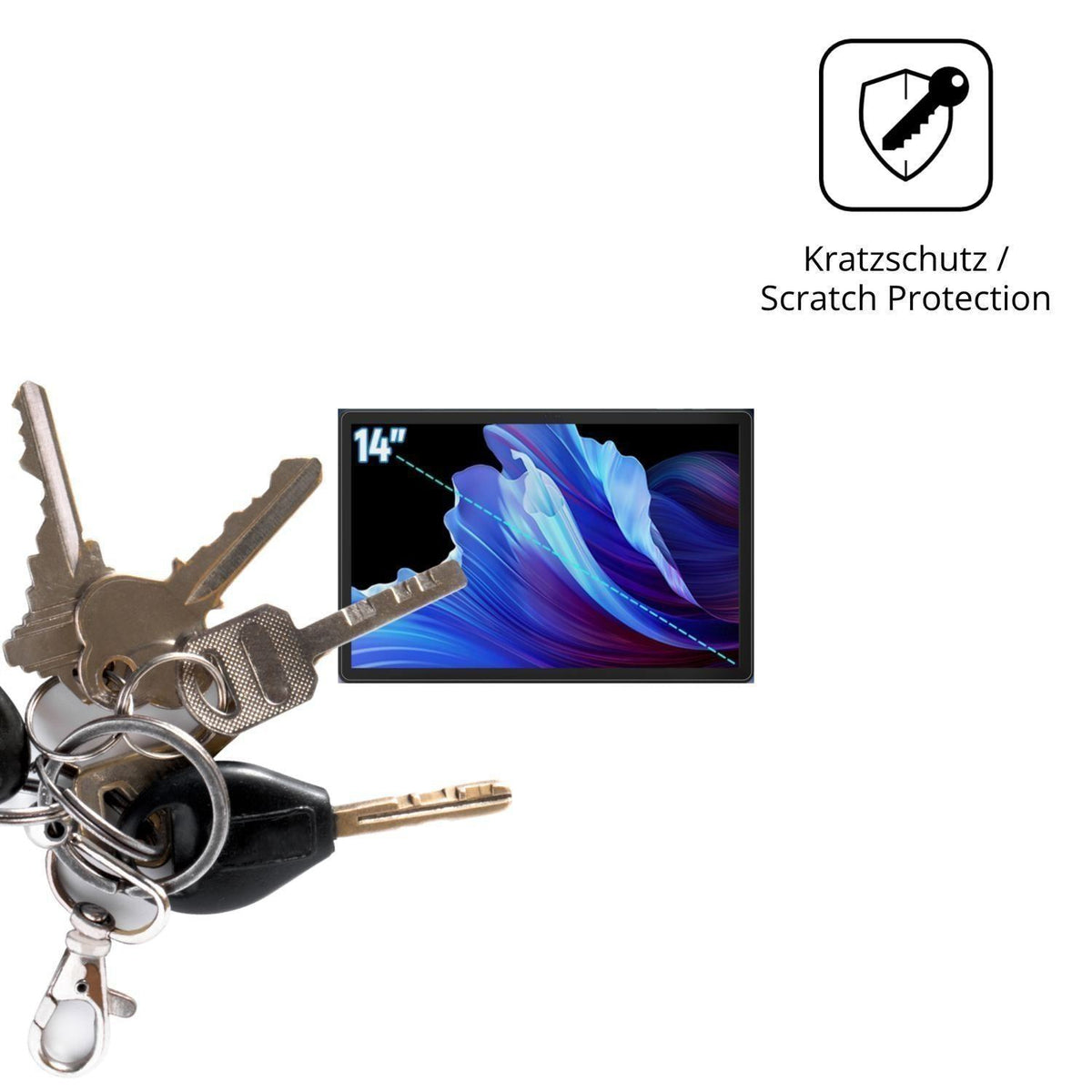 2x Schutzfolie klar für Byxsb G140L Display-Schutz (4)