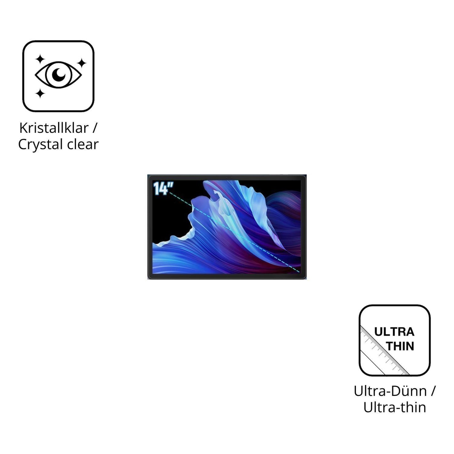 2x Schutzfolie klar für Byxsb G140L Display-Schutz (5)