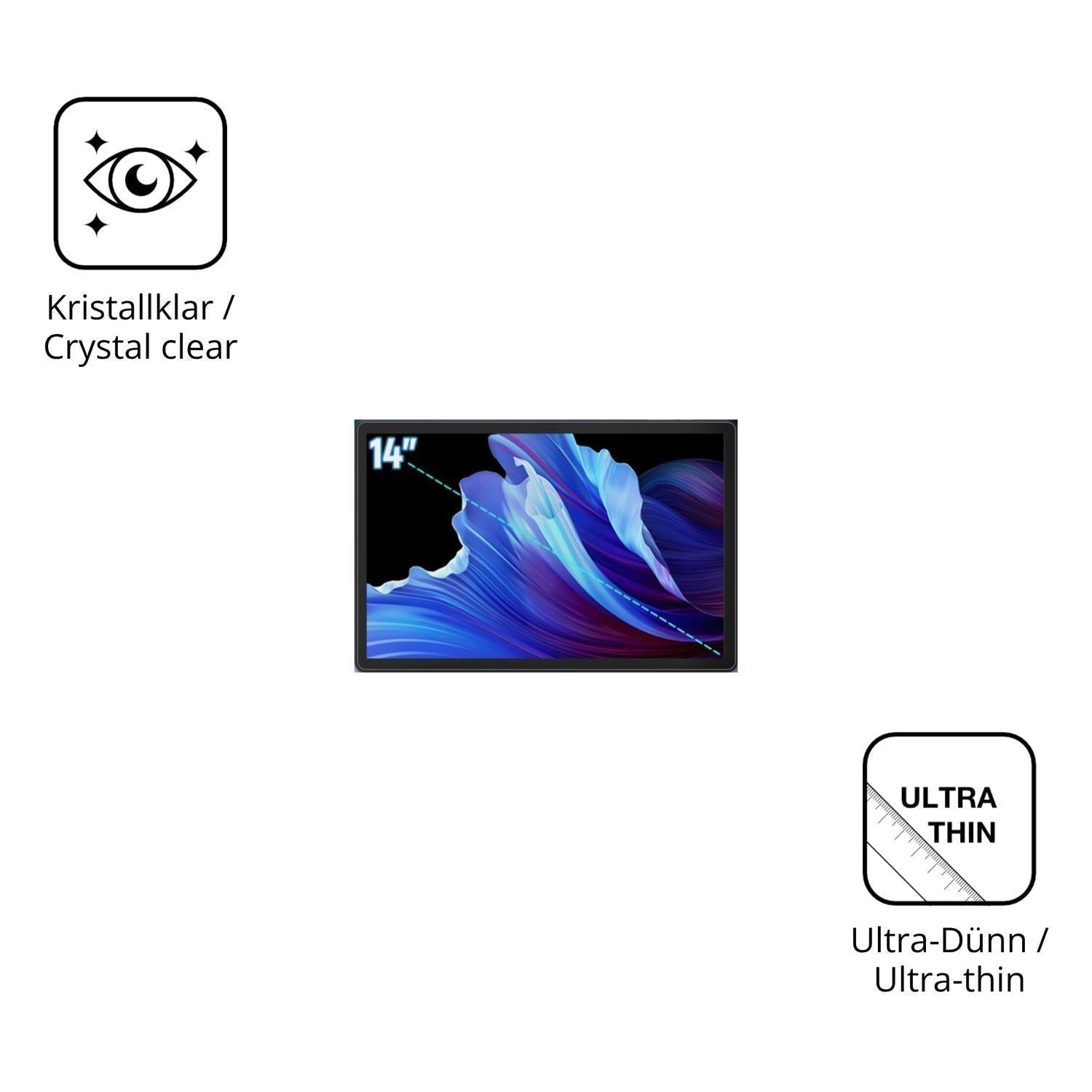 2x Schutzfolie klar für Byxsb G140L Display-Schutz (5)