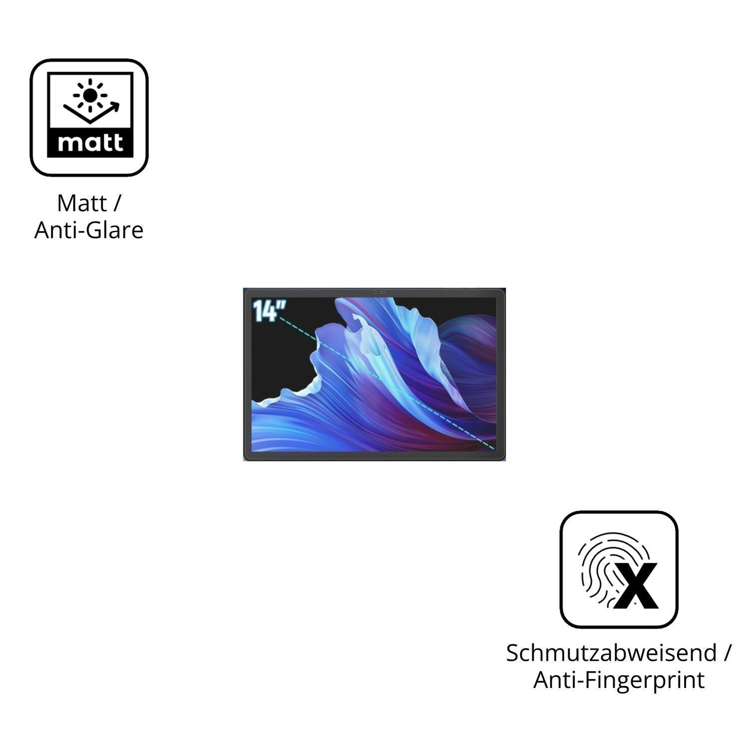 2x Schutzfolie matt für Byxsb G140L Display-Schutz (5)