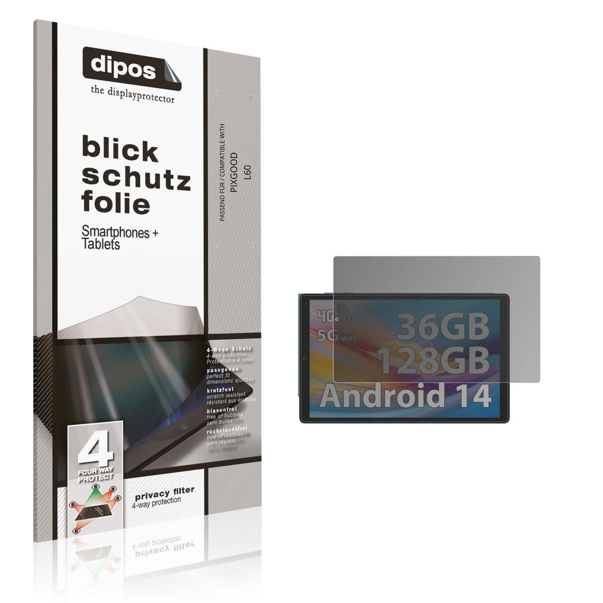 Blickschutzfolie für PIXGOOD L60 matt Schutzfolie  (1)