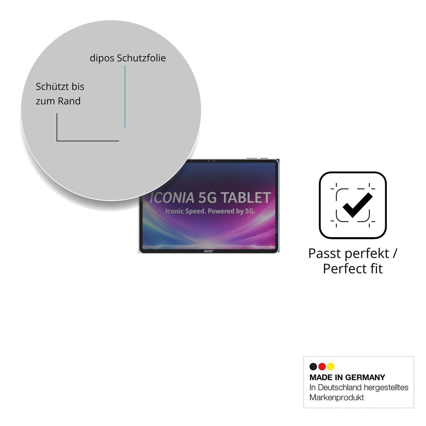 Blickschutzfolie für Acer Iconia iM11 matt Schutzf (4)