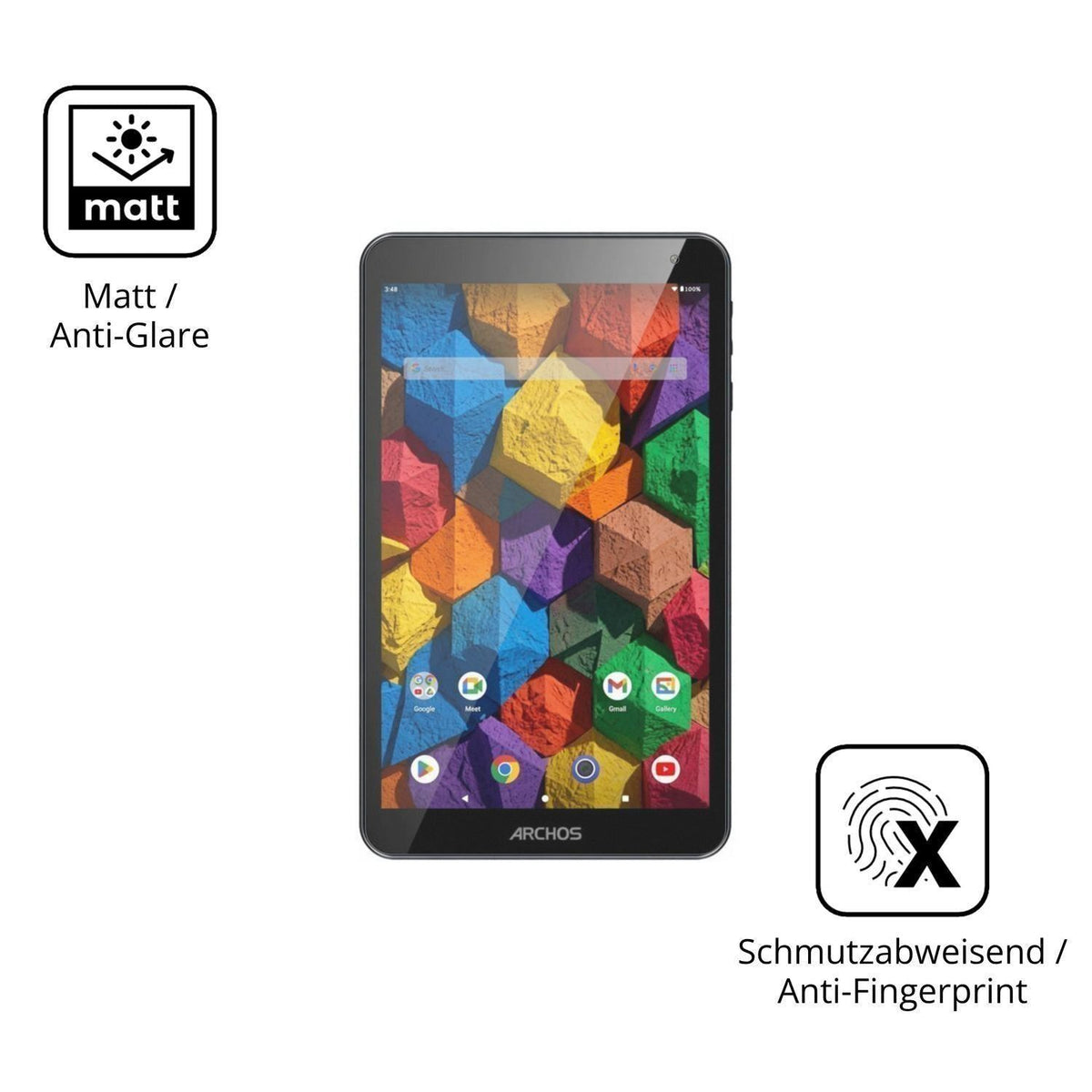 2x Schutzfolie matt für Archos T80 HD WiFi Display (5)