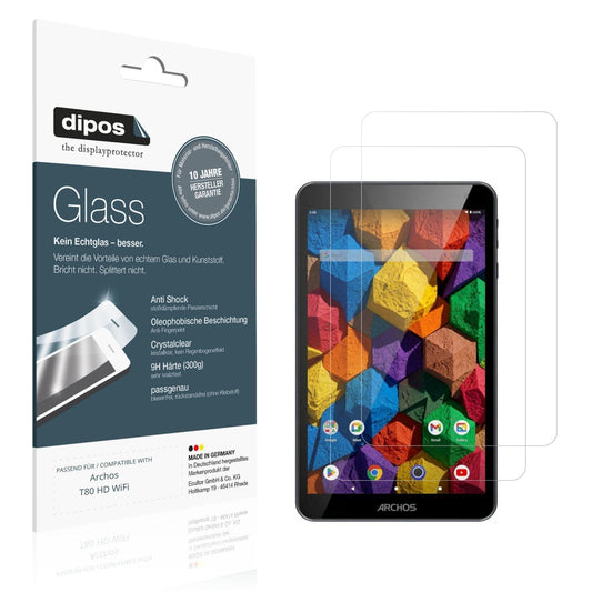 2x 9H Schutzfolie für Archos T80 HD WiFi Panzerfol (1)