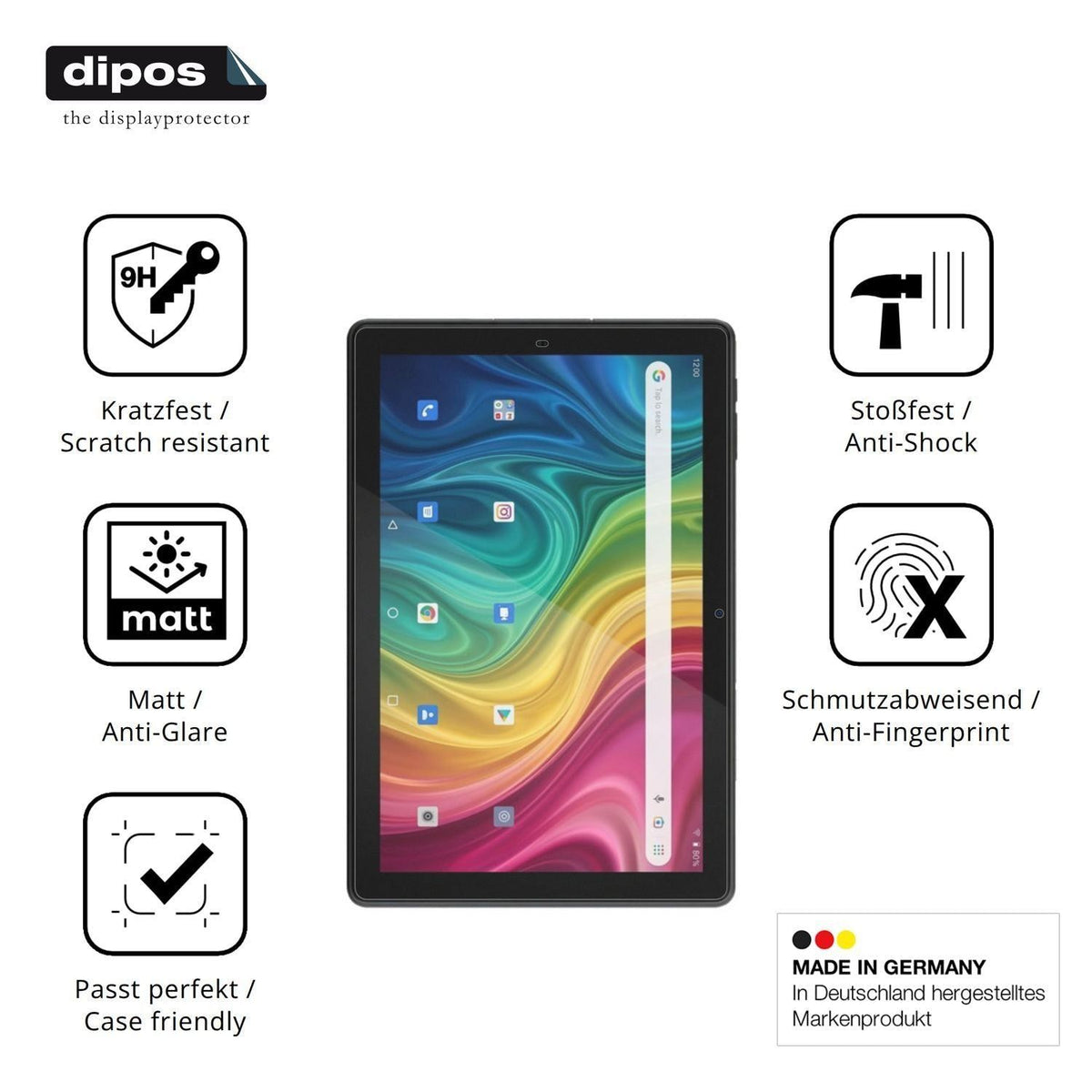 2x 9H Schutzfolie matt für Archos T101 HD2 4G Panz (7)