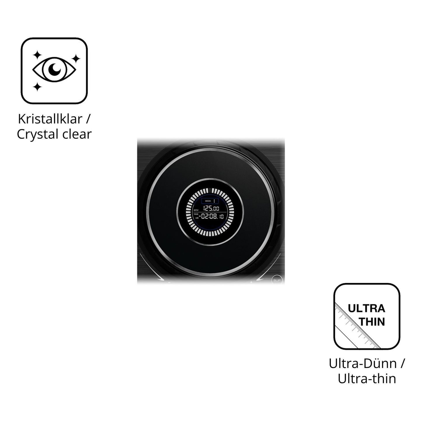 2x Schutzfolie klar für Denon SC Live 4 Jog Wheel  (5)