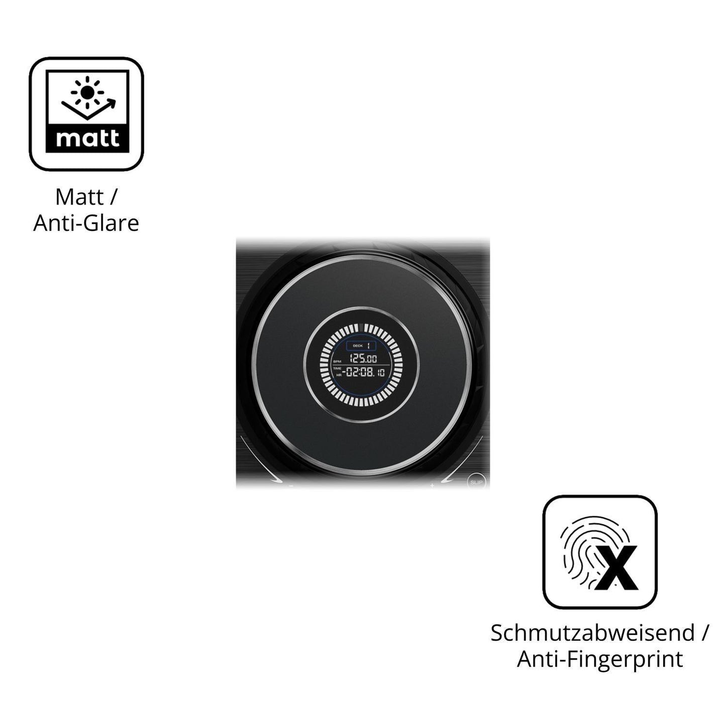 2x Schutzfolie matt für Denon SC Live 4 Jog Wheel  (5)