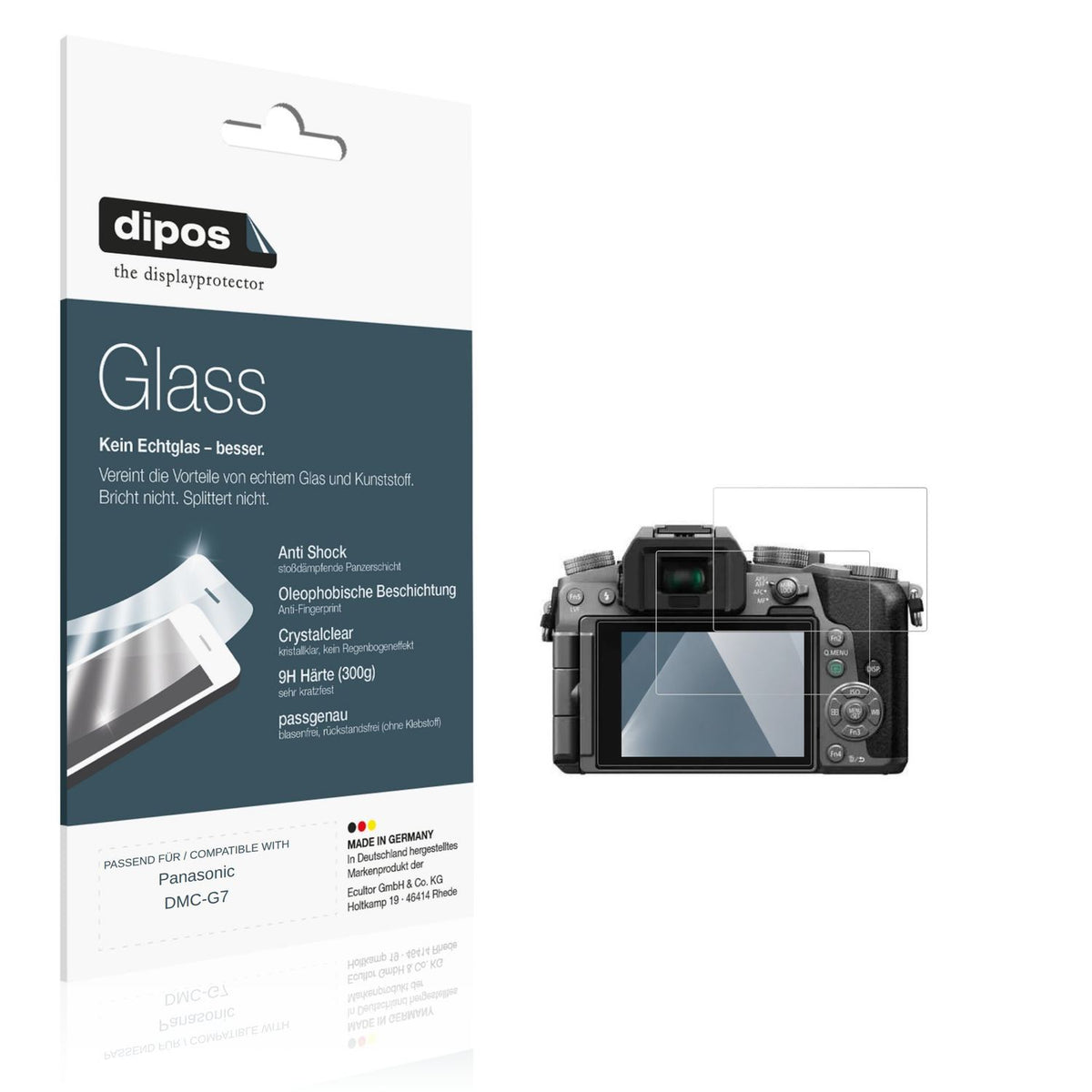 2x 9H Schutzfolie für Panasonic DMC-G7 Panzerfolie (1)