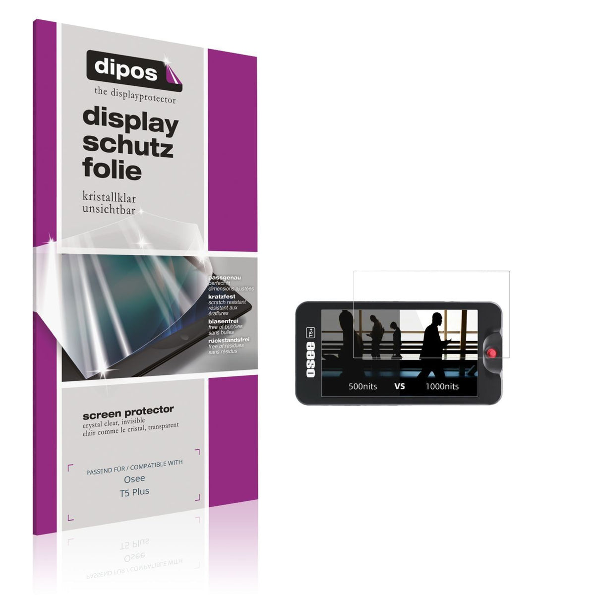 4x Schutzfolie klar für Osee T5 Plus Display-Schut (1)