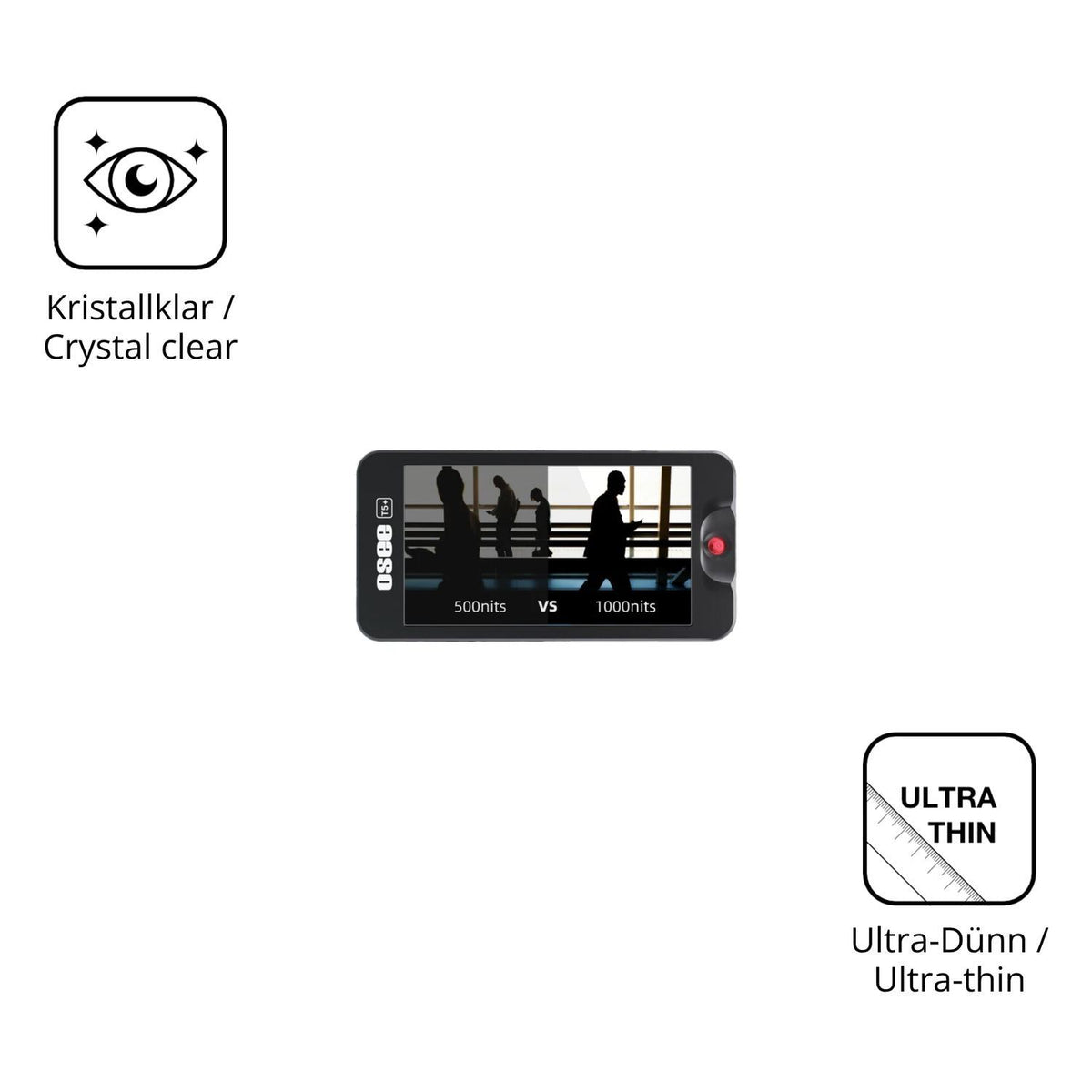 4x Schutzfolie klar für Osee T5 Plus Display-Schut (5)