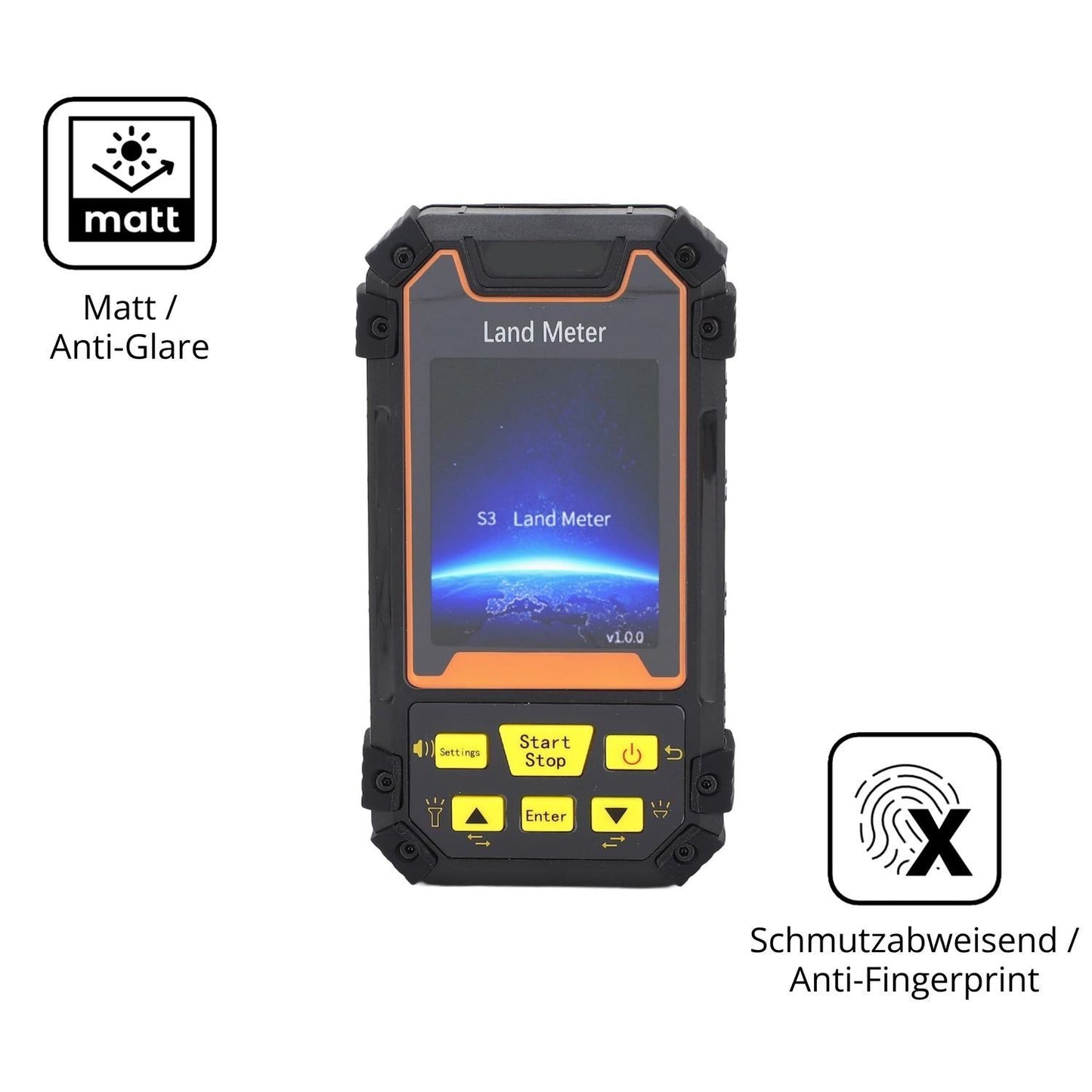 2x 9H Schutzfolie matt für Fockety S3 GPS-Landmess (5)