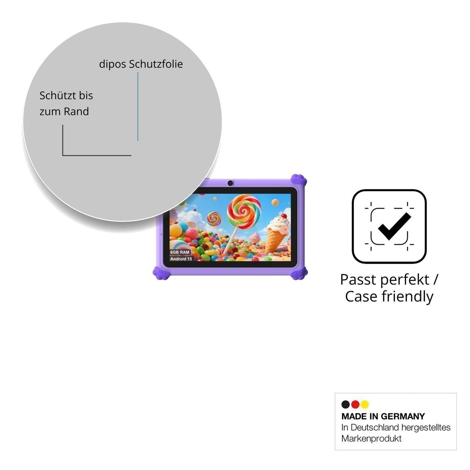 2x 9H Schutzfolie für Ascrecem KIDS710 7 Zoll Panz (6)