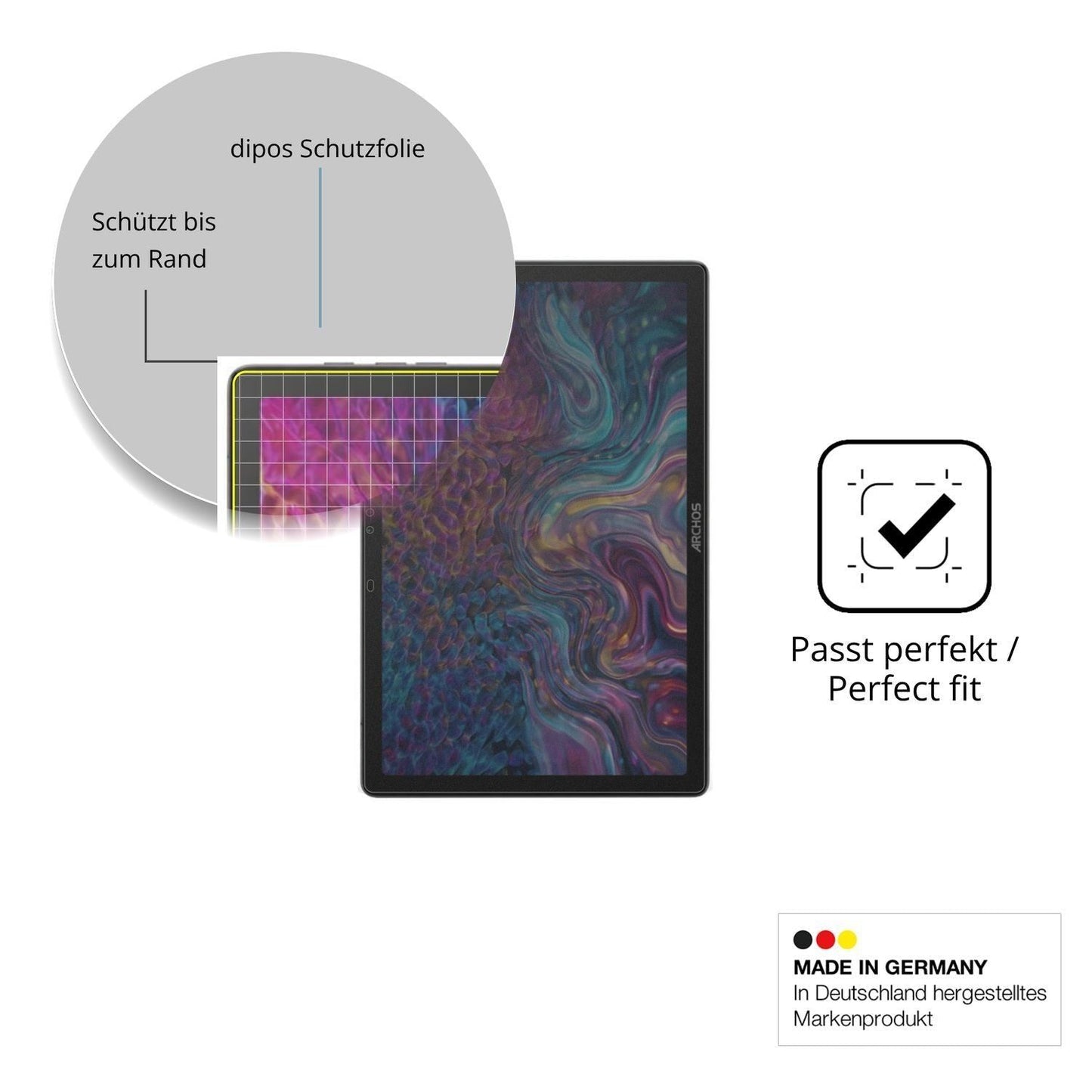 Blickschutzfolie für Archos T105 FHD 4G matt Schut (4)