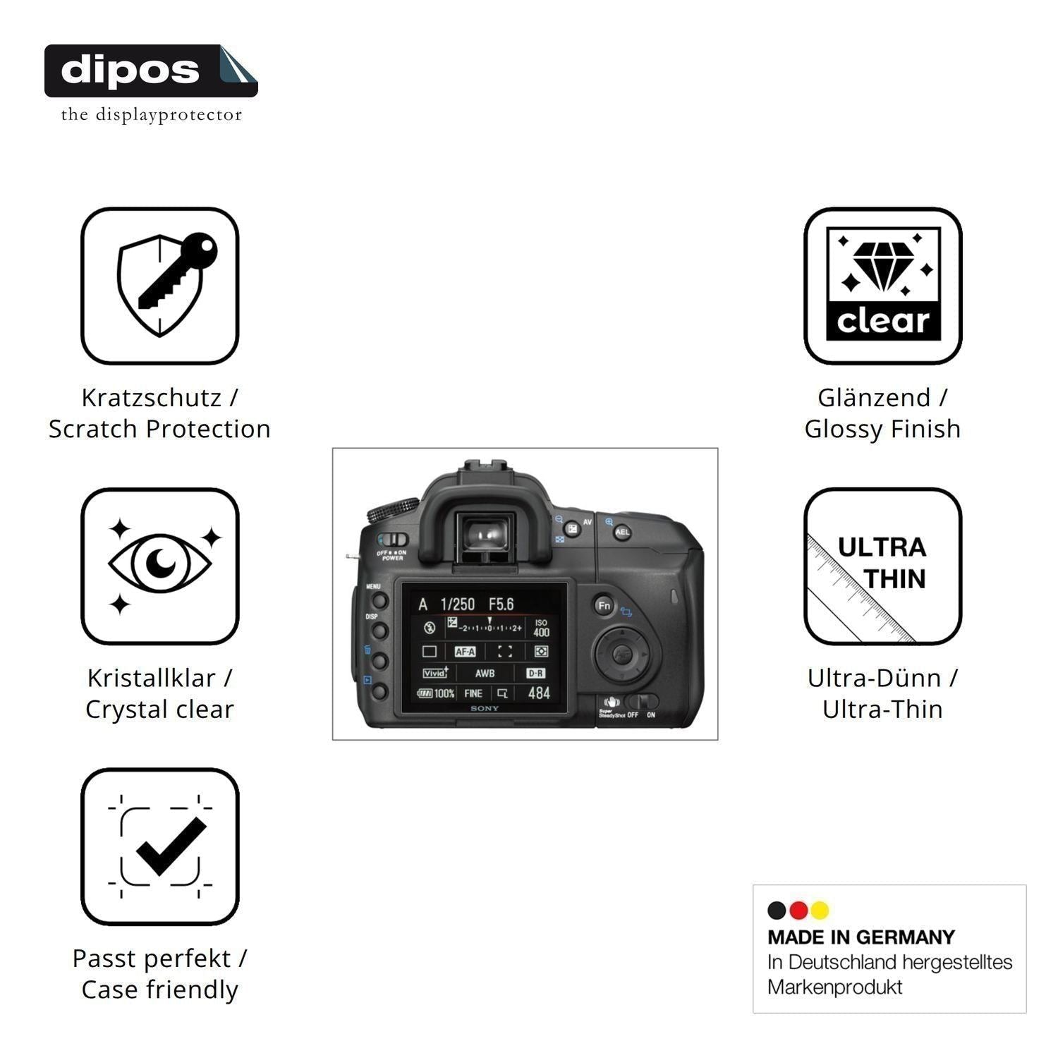 4x Schutzfolie klar für Sony DSLR-A200 Display-Sch (7)
