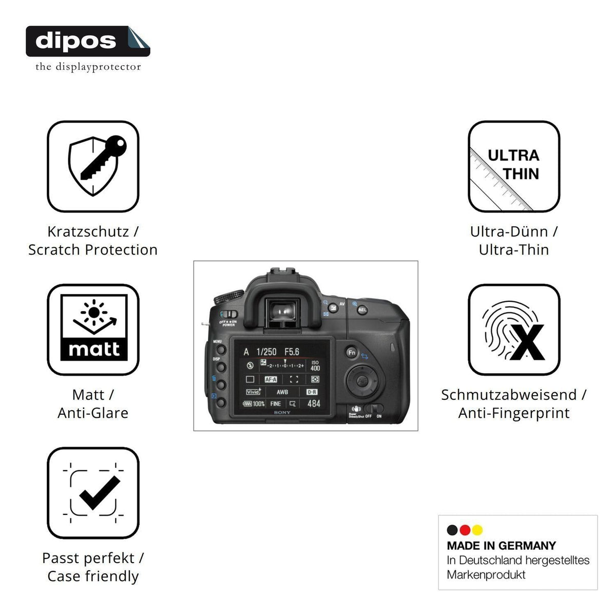 4x Schutzfolie matt für Sony DSLR-A200 Display-Sch (7)