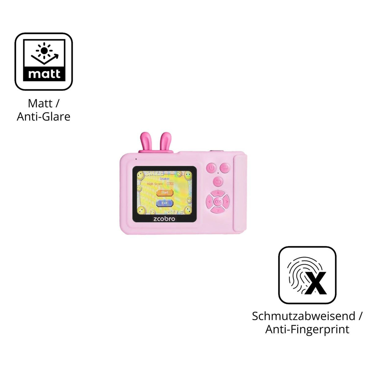 2x 9H Schutzfolie matt für zcobro KC5 Panzerfolie (5)