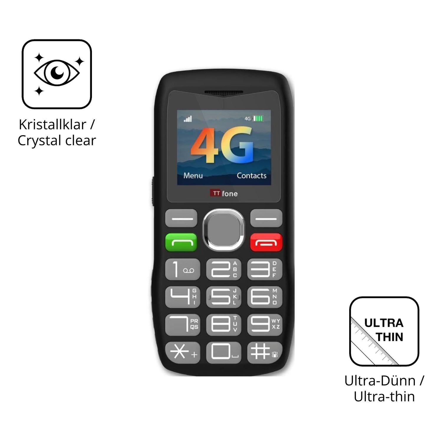 4x Schutzfolie klar für TTfone TT890 4G Display-Sc (5)