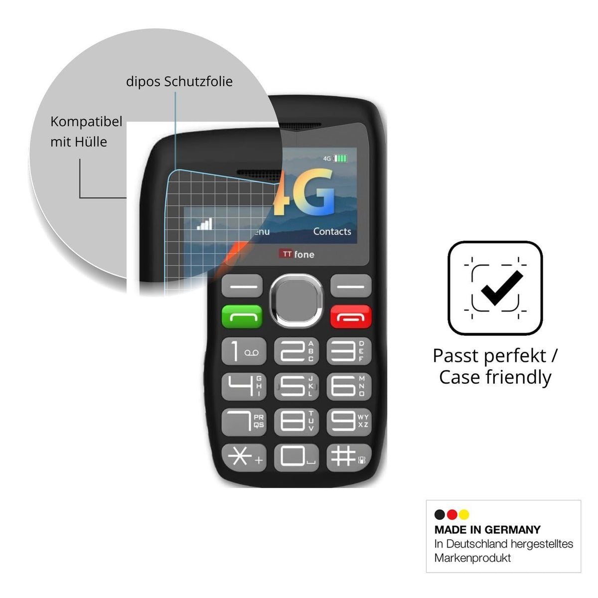 4x Schutzfolie matt für TTfone TT890 4G Display-Sc (6)