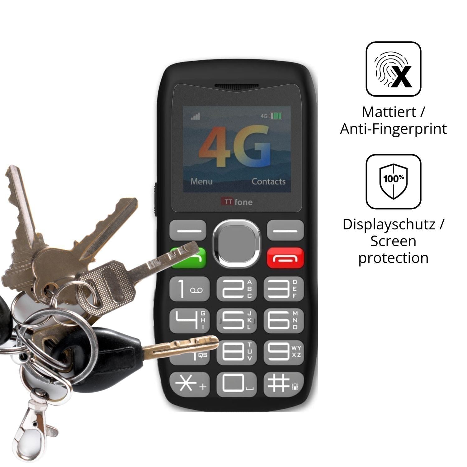 Blickschutzfolie für TTfone TT890 4G matt Schutzfo (3)
