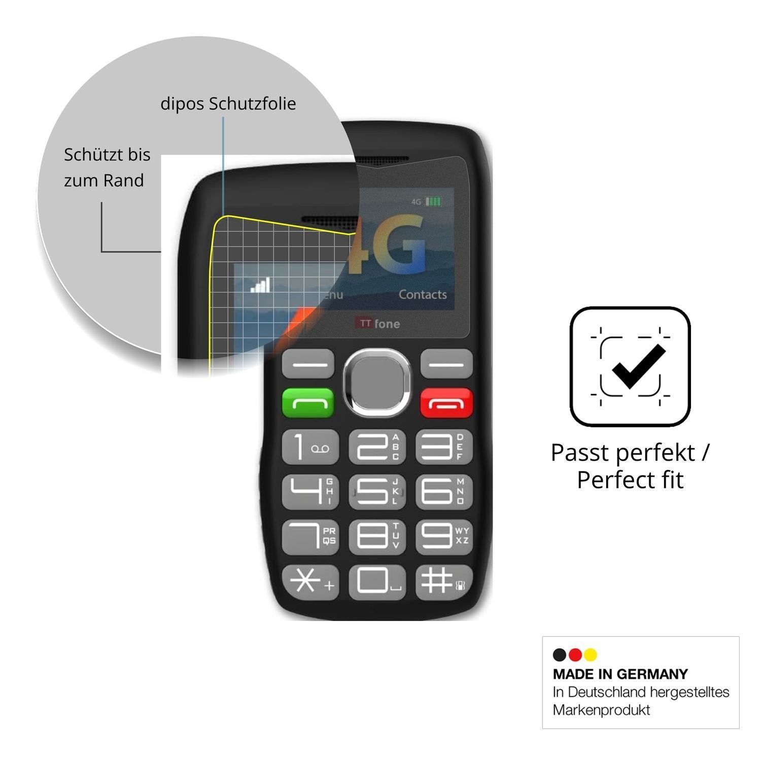Blickschutzfolie für TTfone TT890 4G matt Schutzfo (4)