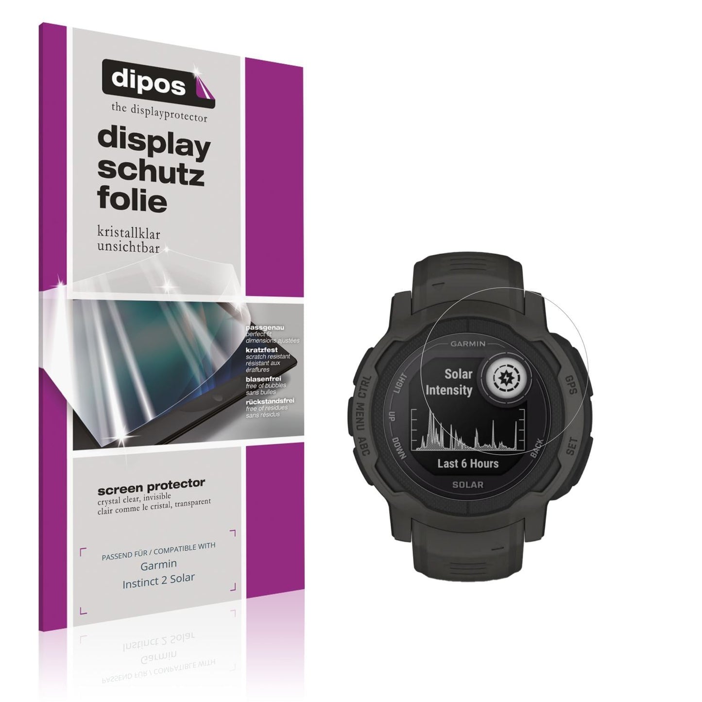 6x Schutzfolie klar für Garmin Instinct 2 Solar Di (1)