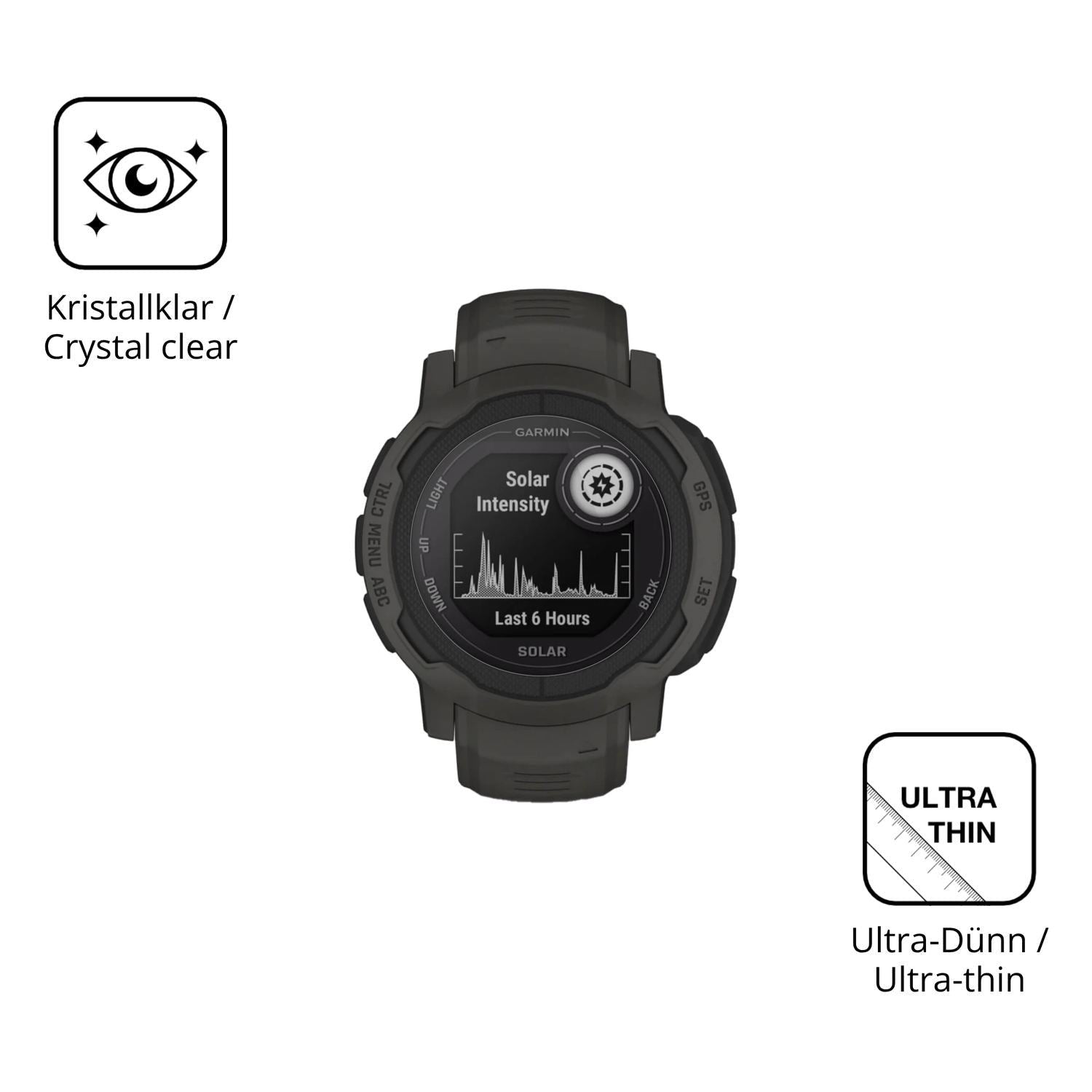6x Schutzfolie klar für Garmin Instinct 2 Solar Di (5)