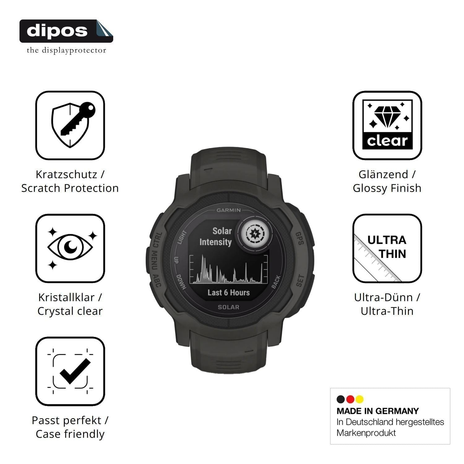 6x Schutzfolie klar für Garmin Instinct 2 Solar Di (7)