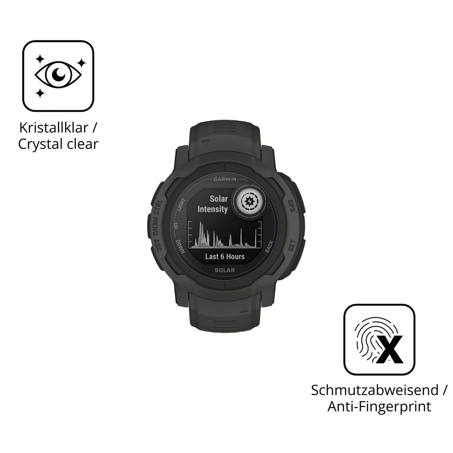 2x 9H Schutzfolie für Garmin Instinct 2 Solar Panz (5)