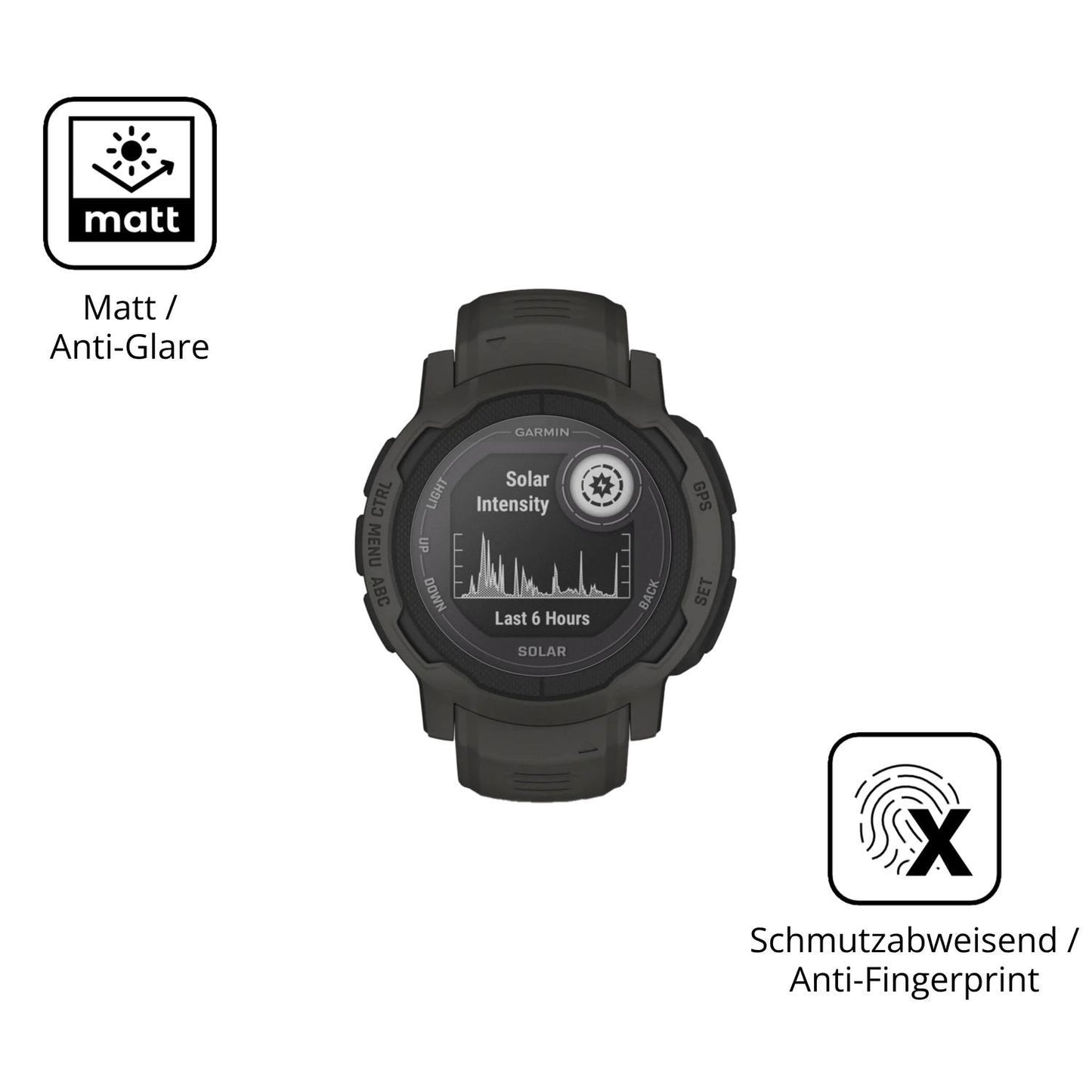 2x 9H Schutzfolie matt für Garmin Instinct 2 Solar (5)