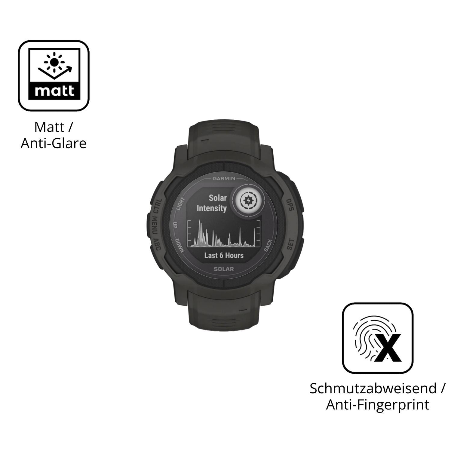 2x 9H Schutzfolie matt für Garmin Instinct 2 Solar (5)