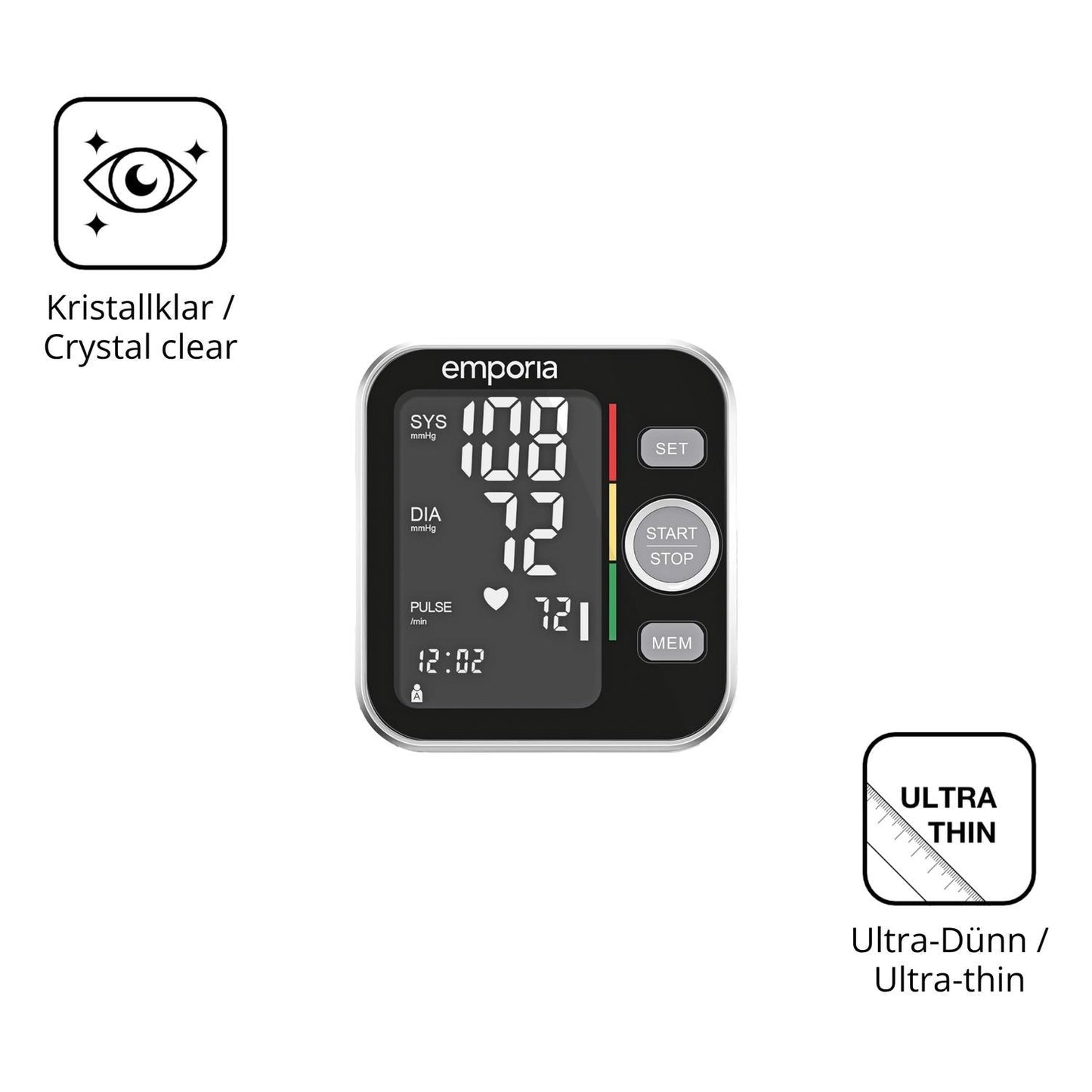 4x Schutzfolie klar für Emporia BPM-V20 Display-Sc (5)