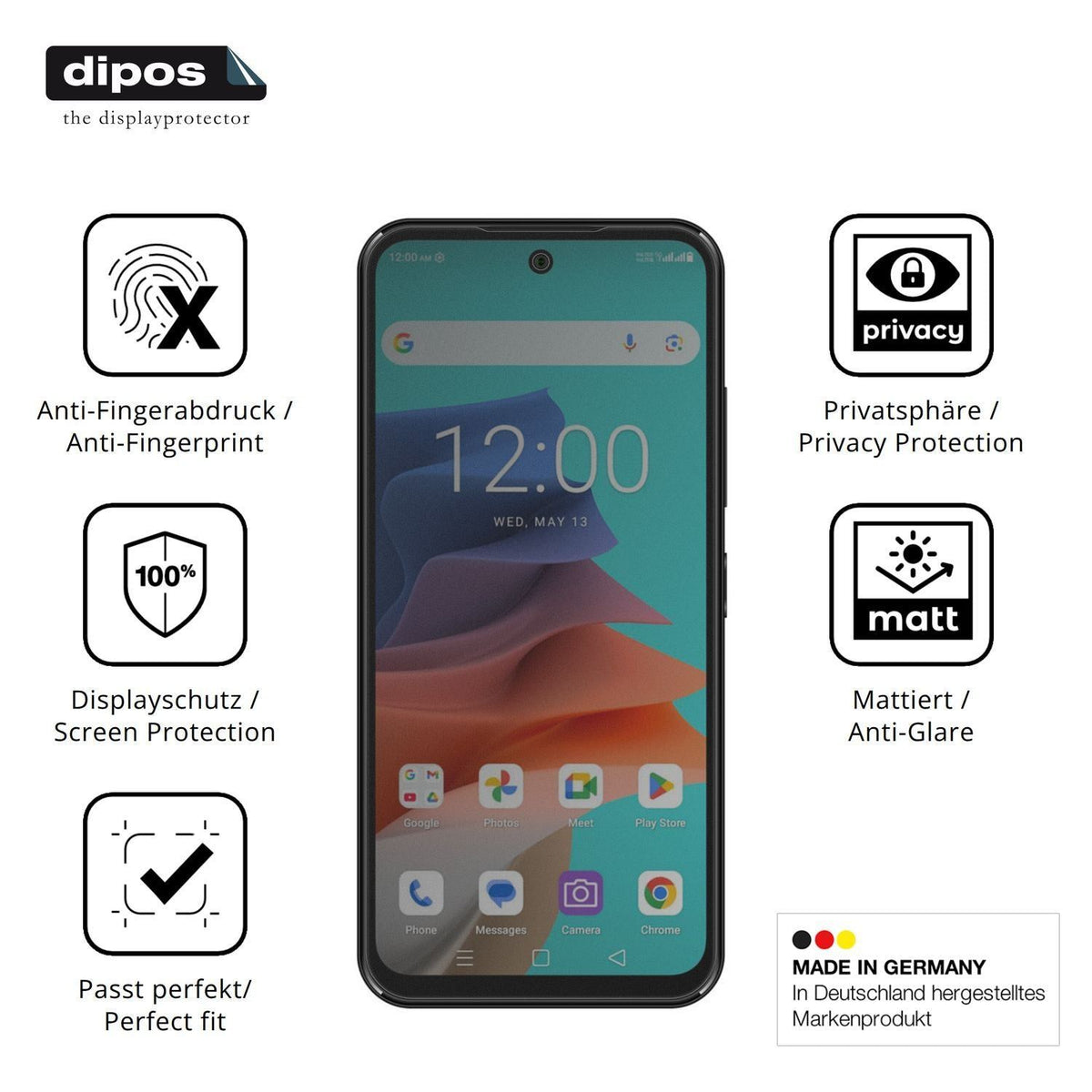 Blickschutzfolie für Philips S7221 matt Schutzfoli (5)