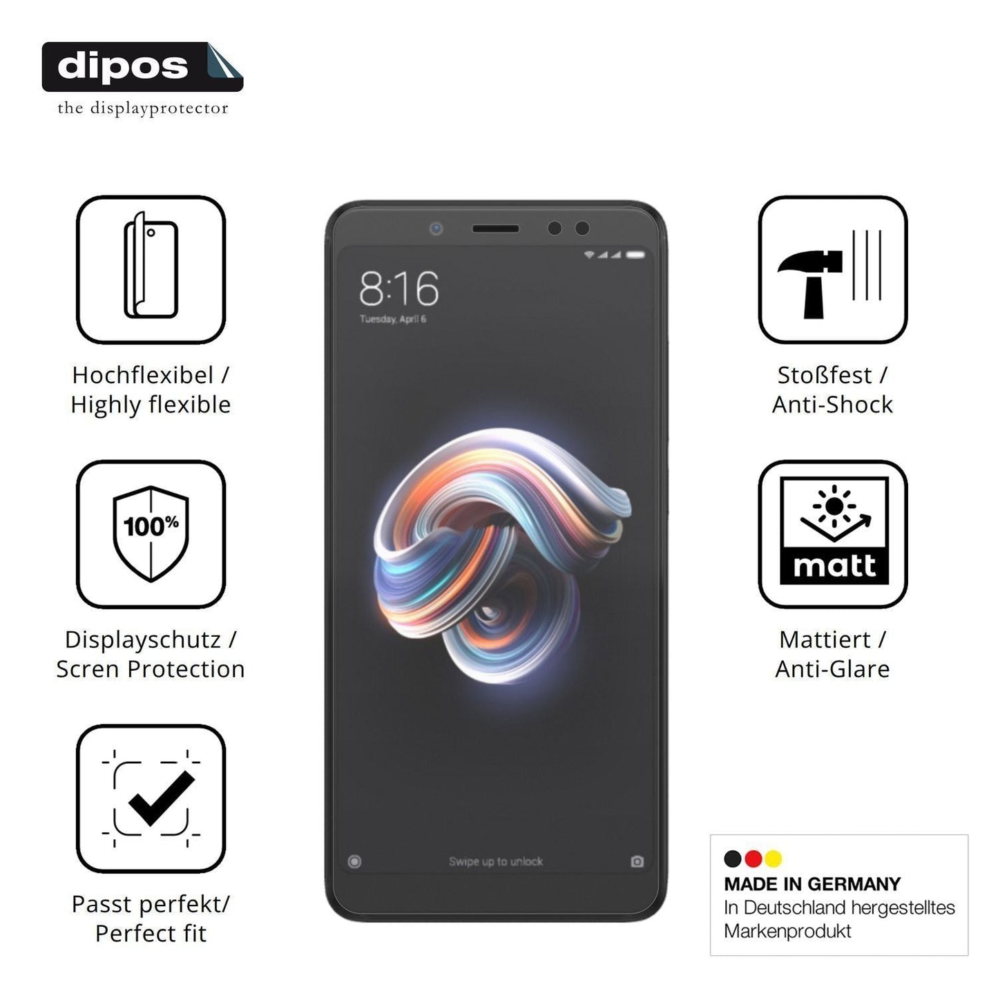 2x Full Cover Schutzfolie matt für Xiaomi Redmi No (7)
