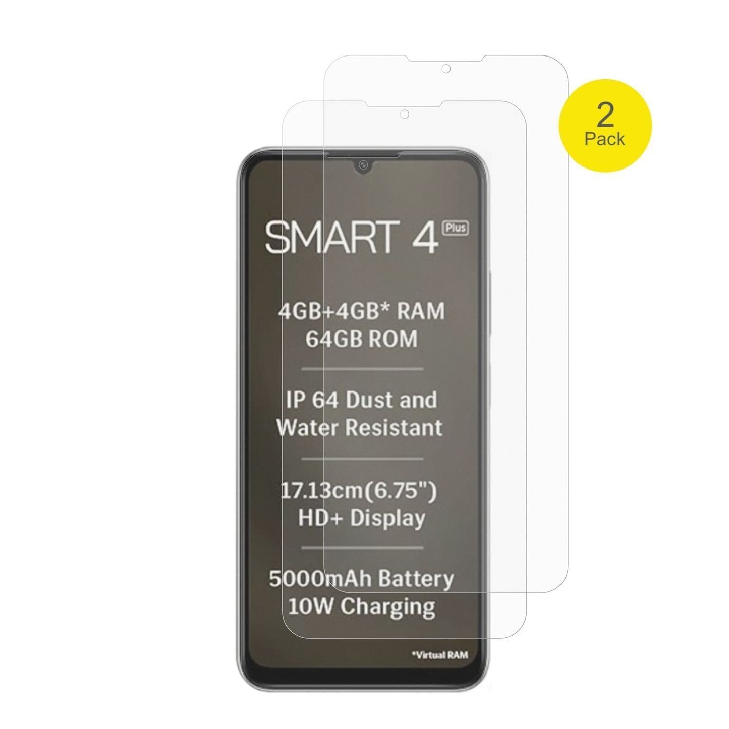 2x Full Cover Schutzfolie matt für Lava Smart 4 Pl (2)