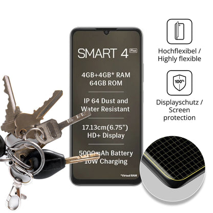 2x Full Cover Schutzfolie matt für Lava Smart 4 Pl (3)