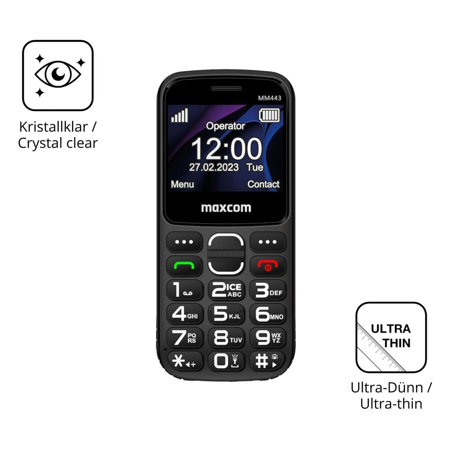 4x Schutzfolie klar für Maxcom MM443 Display-Schut (5)