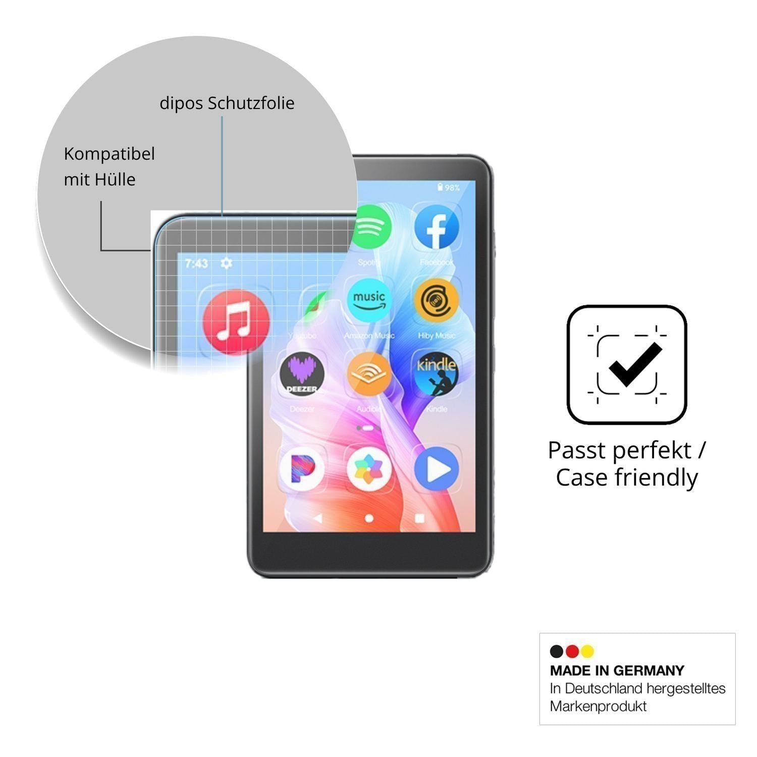 4x Schutzfolie matt für Diofox M9 Display-Schutzfo (6)