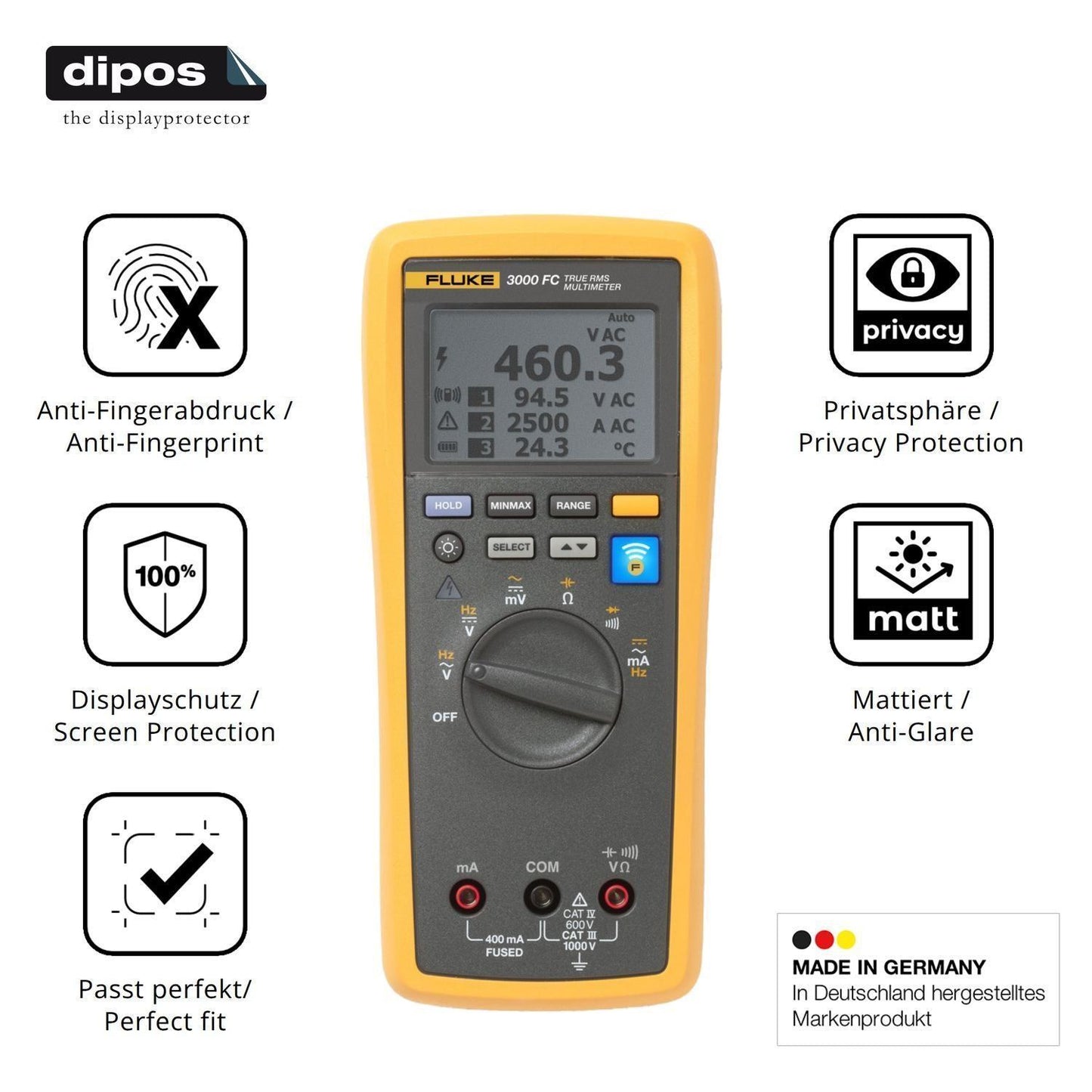 Blickschutzfolie für Fluke 3000 FC matt Schutzfoli (5)