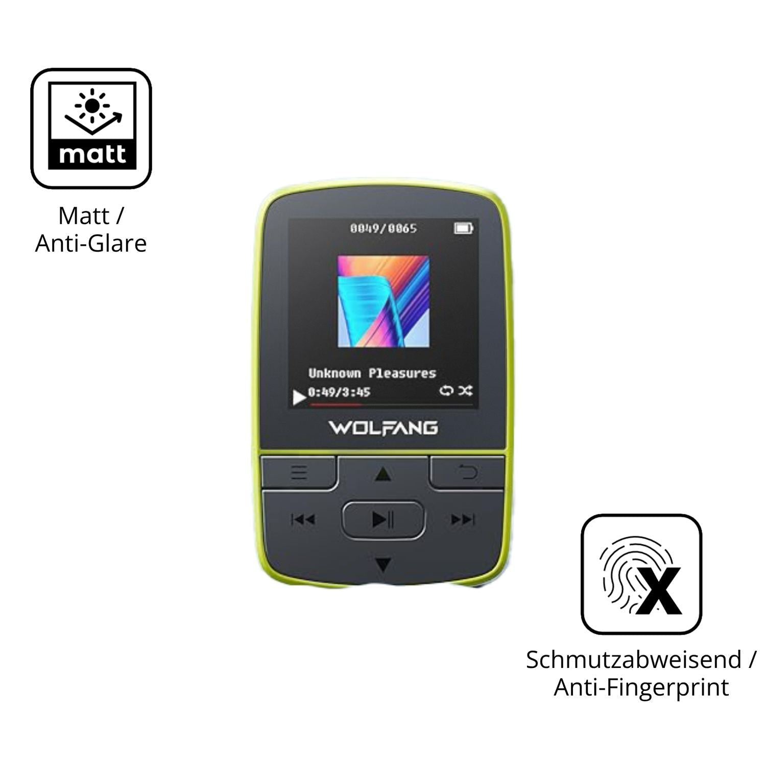 2x 9H Schutzfolie matt für WOLFANG WMP01 MP3-Playe (5)