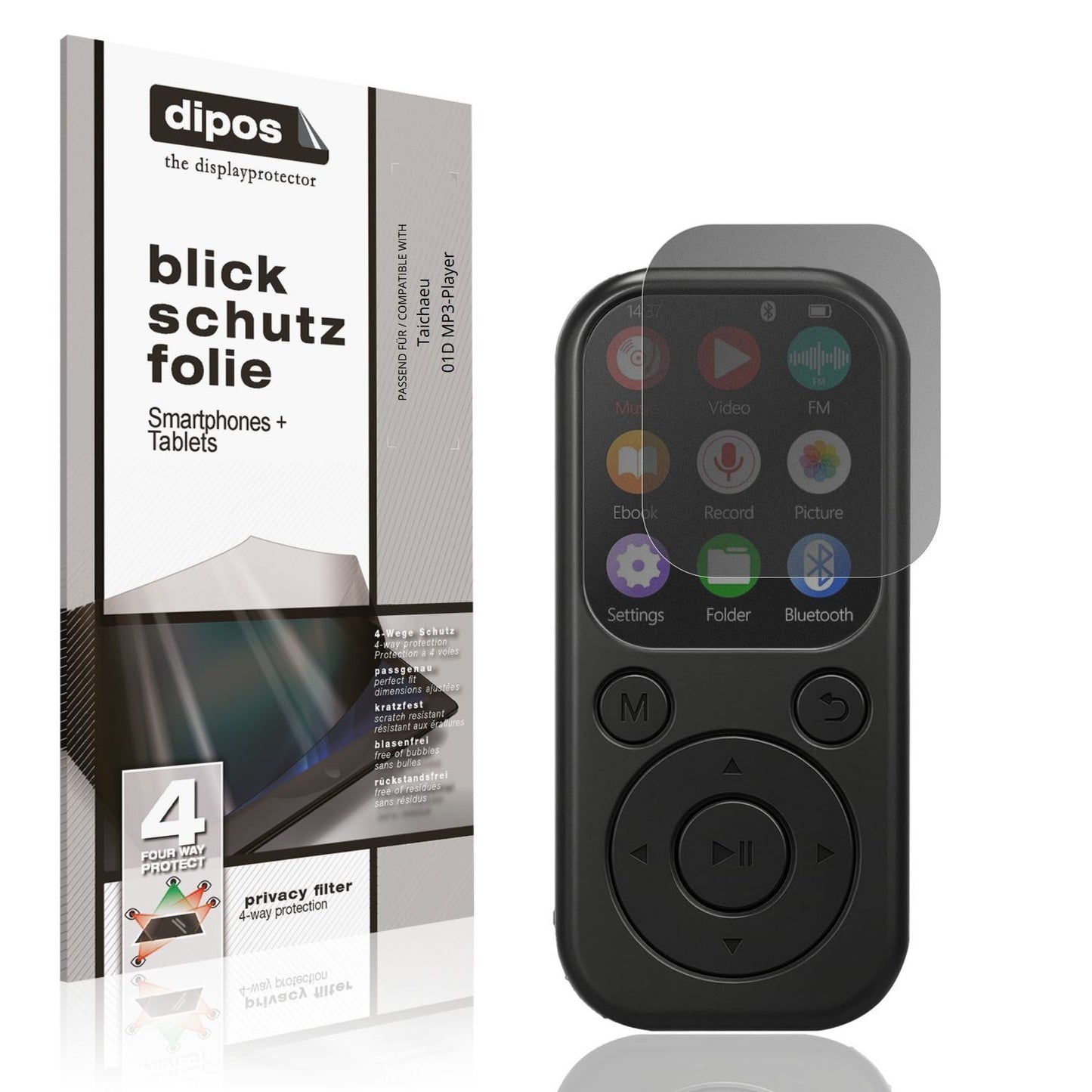 Blickschutzfolie für Taichaeu 01D MP3-Player matt  (1)